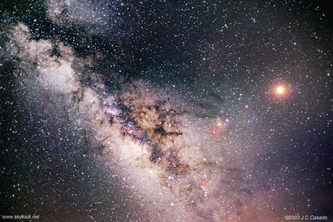 The Milky Way Behind an Eclipsed Moon