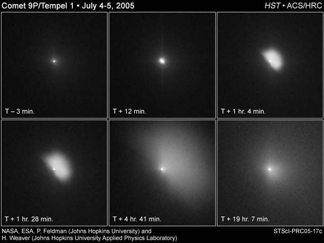 Deep Impact en cometa Tempel 1 desde Hubble