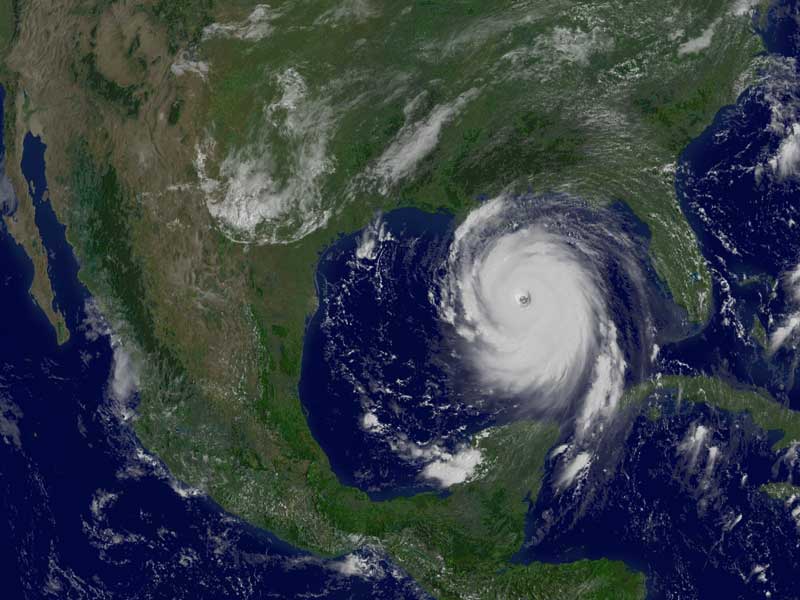 El huracán Katrina en el Golfo de Mexico