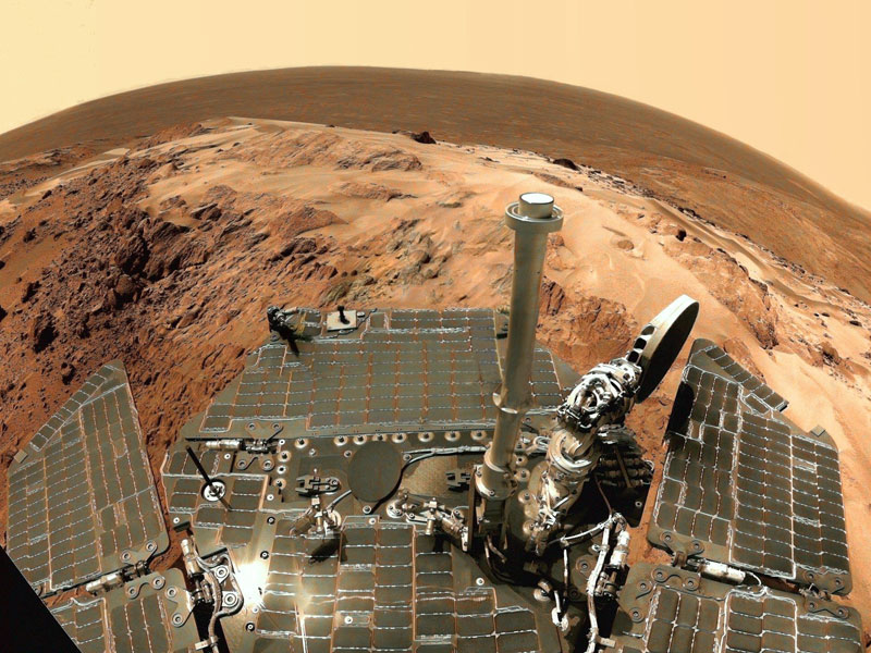 l'intérieur du cratère Gusev sur Mars