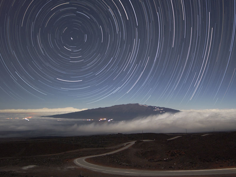 Star Trails-dessus du Mauna Kea