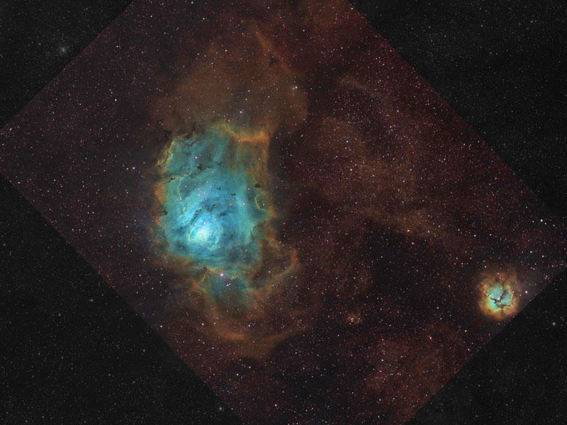 La Nebulosa de la Laguna con gas, polvo y estrellas