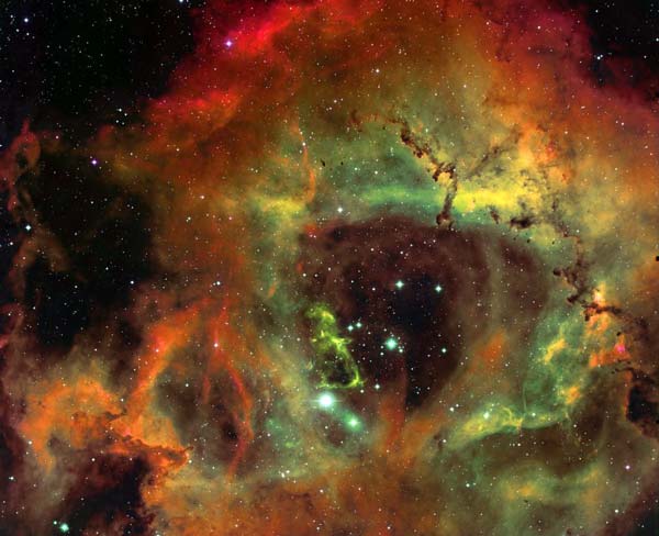 La Nebulosa Roseta en Hidrógeno, Oxígeno y Sulfuro