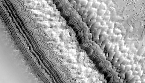 Capas del Casquete Polar del Sur de Marte