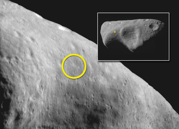 Zona de aterrizaje sobre el asteroide Eros