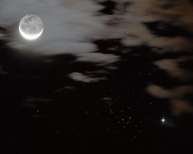 Júpiter, Lunas y el cúmulo del Pesebre
