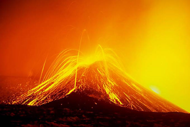 Burbujas de Magma del Volcán Etna