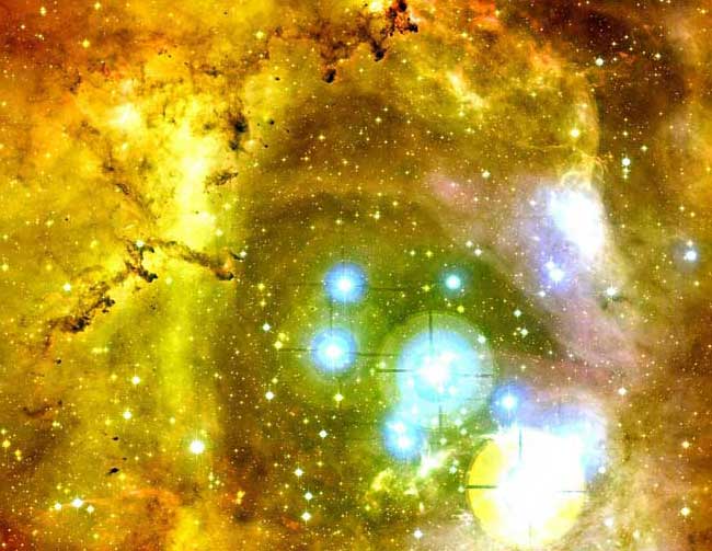 En el centro de la Nebulosa Roseta