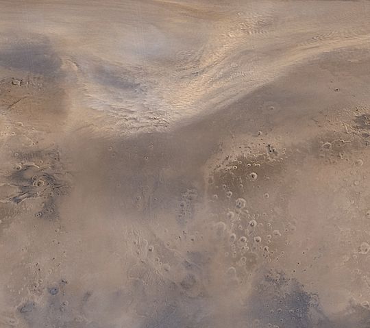 Tormenta de polvo en el norte de Marte