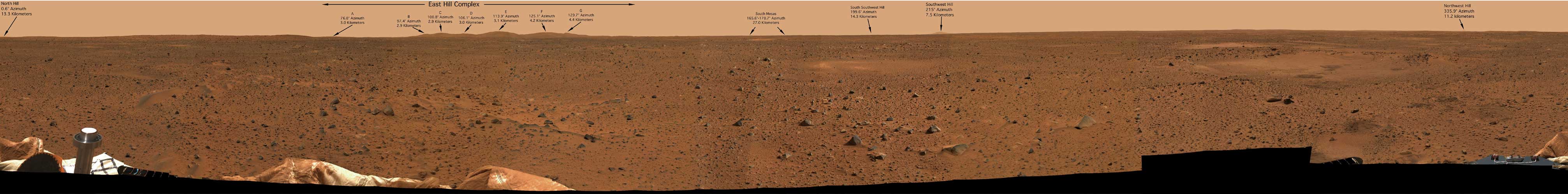 Panorámica de Marte tomada por el robot todoterreno Spirit