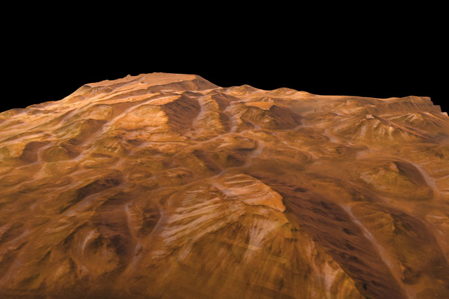 Perspectiva del Valles Marineris desde el Expreso a Marte
