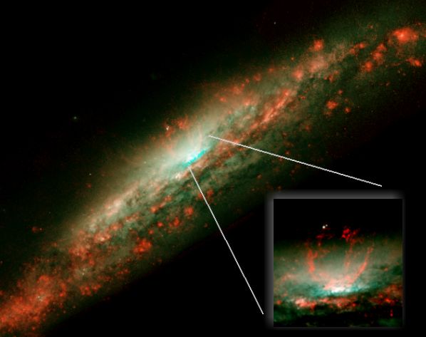 El caldero burbujeante de NGC 3079