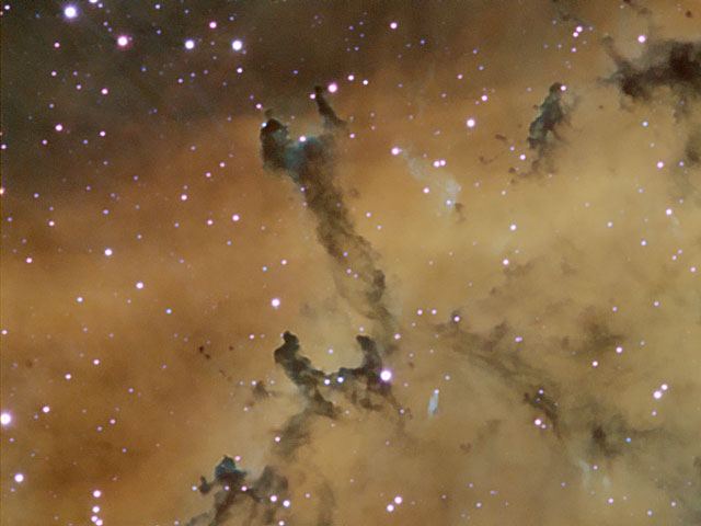 Esculturas de polvo en la nebulosa Roseta