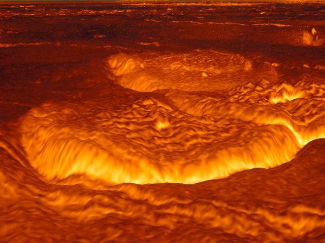 La superficie en algún tiempo fundida de Venus