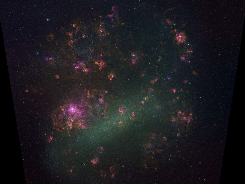 El gas resplandeciente de la galaxia LMC