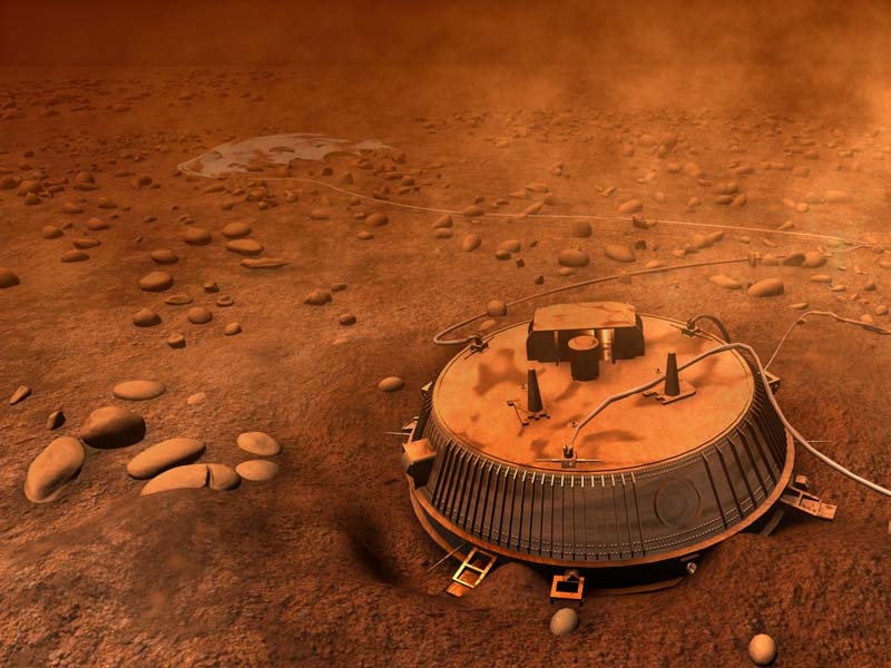 Huygens sobre Titán (ilustración)