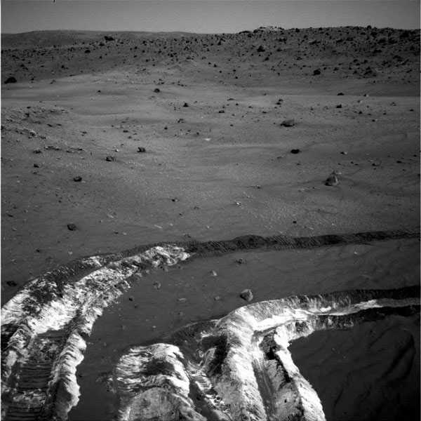 Terreno brillante en Marte