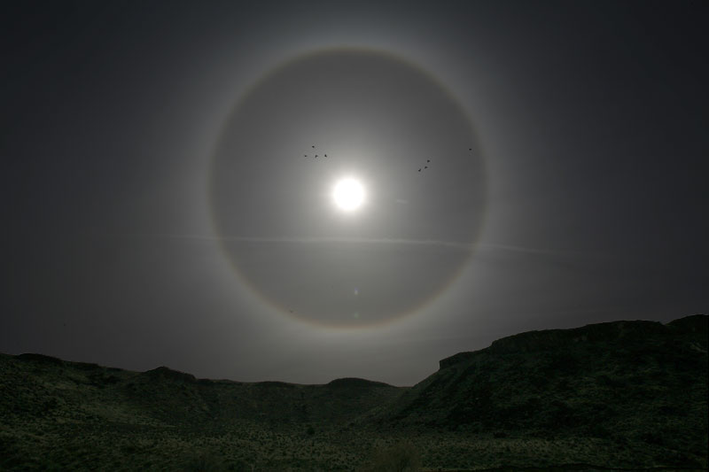Un halo solar sobre Utah