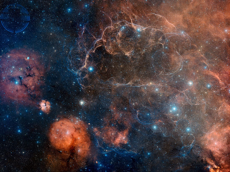 Restos de la supernova Vela en el espectro visible