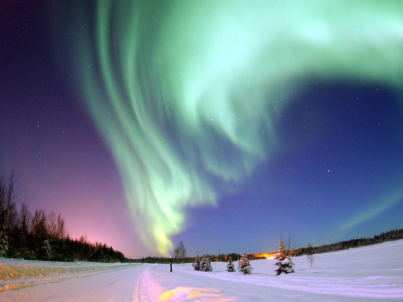 Aurora Boreal sobre Alaska
