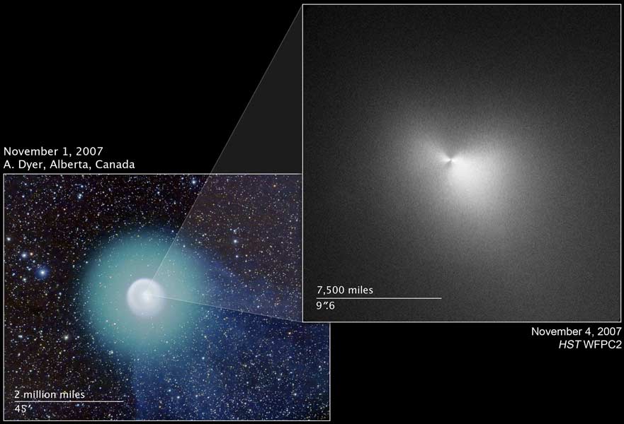 El Cometa Holmes desde el Telescopio Espacial Hubble