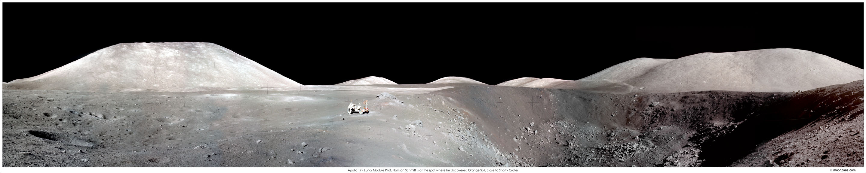 Apollo 17: Vista panorámica del cráter Shorty
