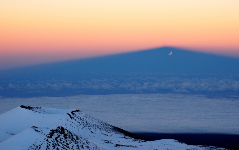 Juego de sombras en el Mauna Kea