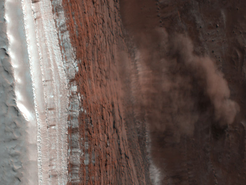 Una avalancha en Marte