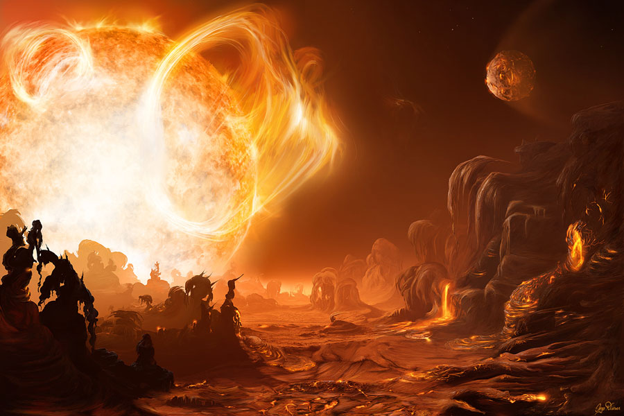 Una salida de Sol peligrosa en Gliese 876d