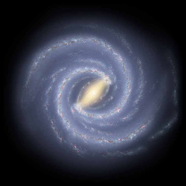Una Vía Láctea espiral de dos brazos