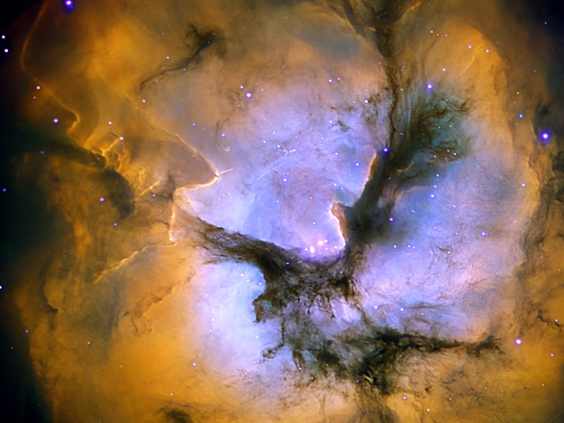 En el centro de la Nebulosa Trífida