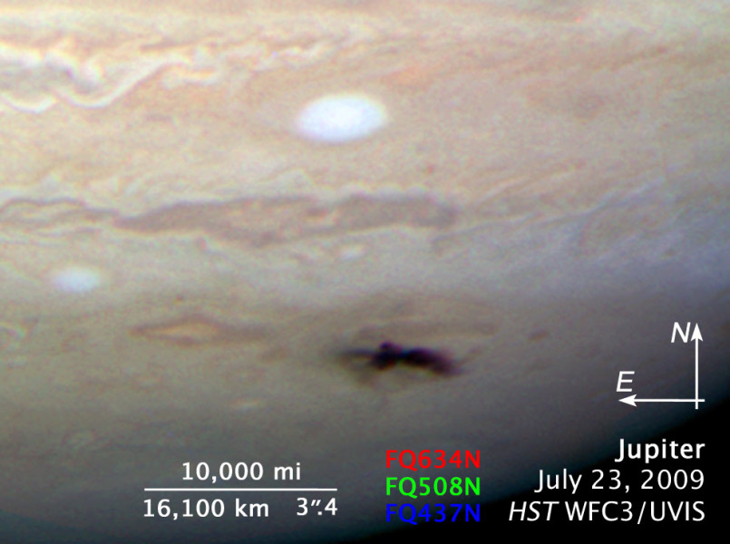 Imagen del Hubble: impacto de Júpiter