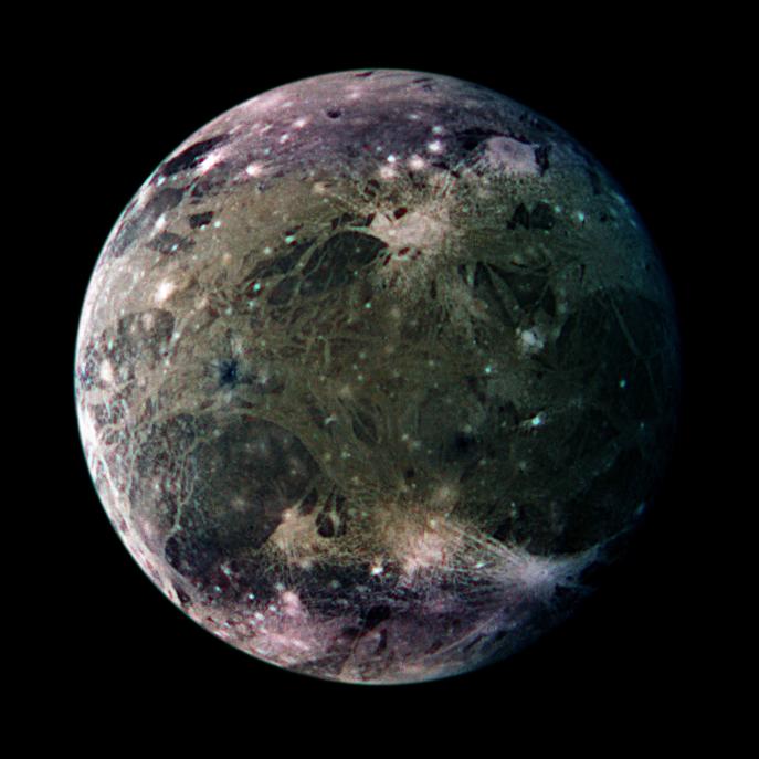 图片说明：木卫三，版权:Galileo Project, DLR, JPL, NASA 