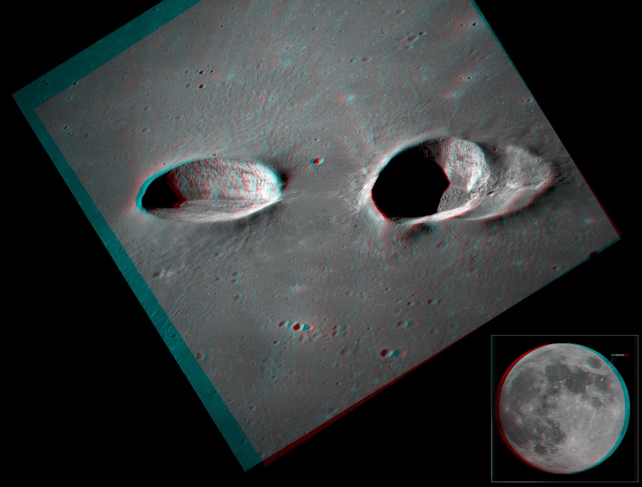 Cráteres Messier en estéreo