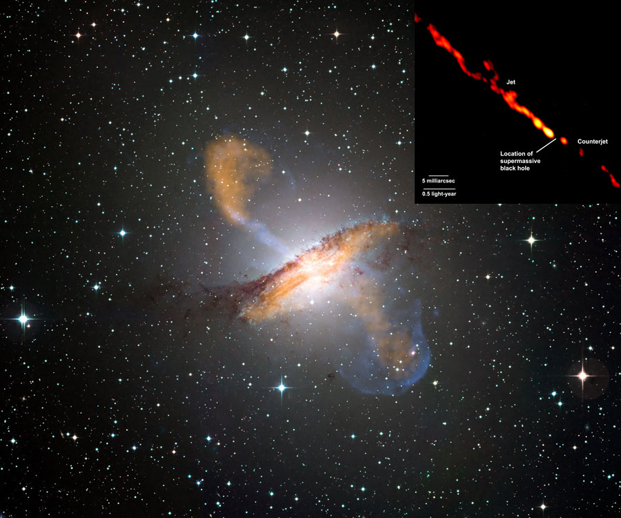 Chorros de la inusual galaxia Centaurus A