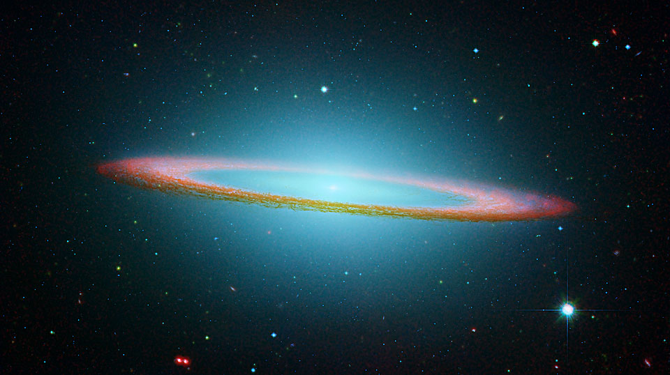 La galaxia del Sombrero en infrarrojo