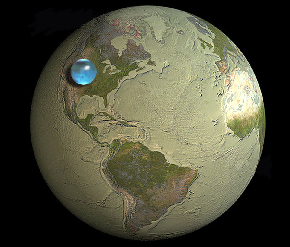 Toda el agua del planeta Tierra