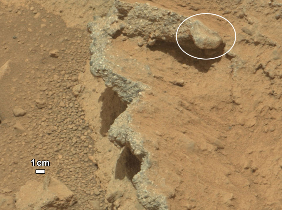 La antigua orilla de un río en Marte