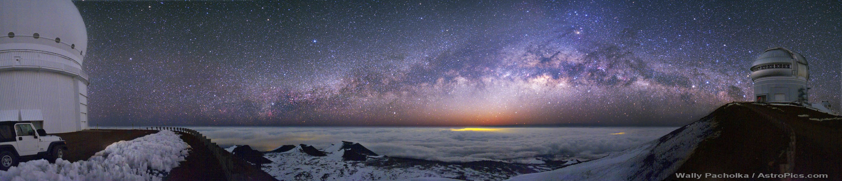 Panorama de la Vía Láctea desde el Mauna Kea