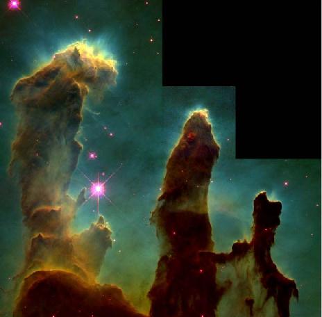 Glóbulos gaseosos en la Nebulosa del Águila