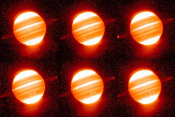Anillos rojos en torno a Júpiter
