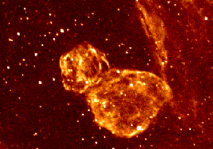 Restos de supernova en colisión