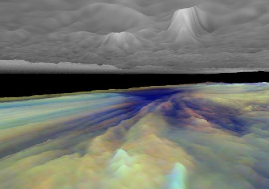 Una vista 3-D de las nubes de Júpiter