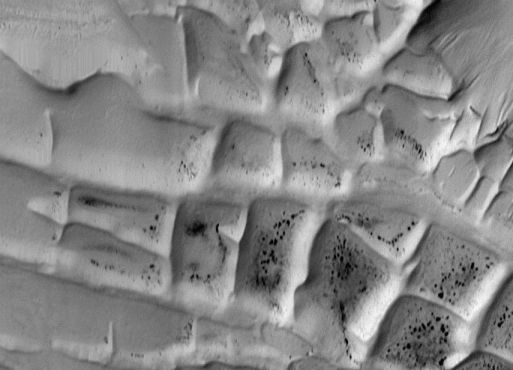 Marte: crestas cerca del polo sur