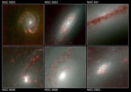 Una galería de galaxias en infrarrojo.