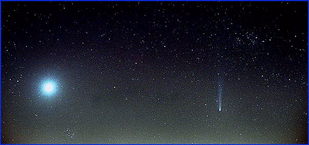 El Cometa Hyakutake en una noche estrellada