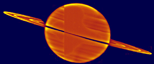 Luz solar a través de los anillos de Saturno