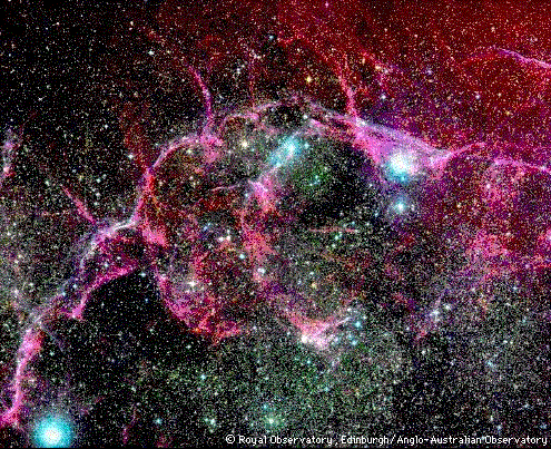 Remanente de supernova en Vela en el óptico